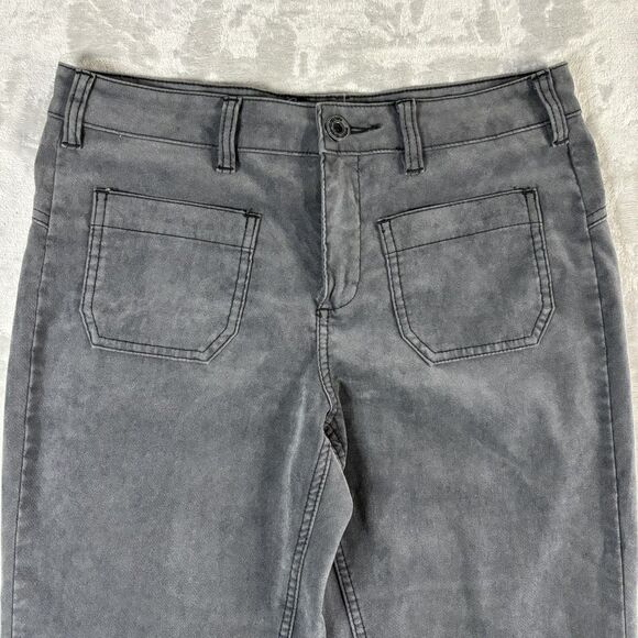 Free People Pants Womens 28 Gray Flare Low Rise Utility Boho Y2K - Picture 3 of 8
